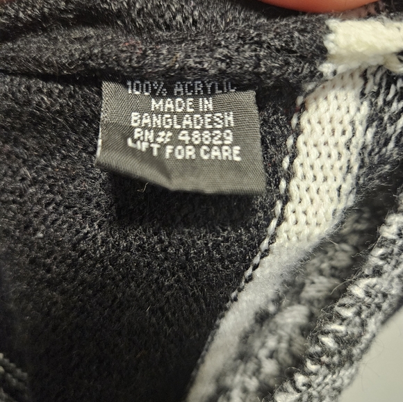 Derotchild black sweater long sleeve bodycon dress black white stripe small - Picture 4 of 5